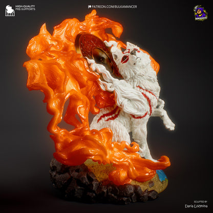 Amaterasu Okami Figure - resin tabletop miniature alternate angle