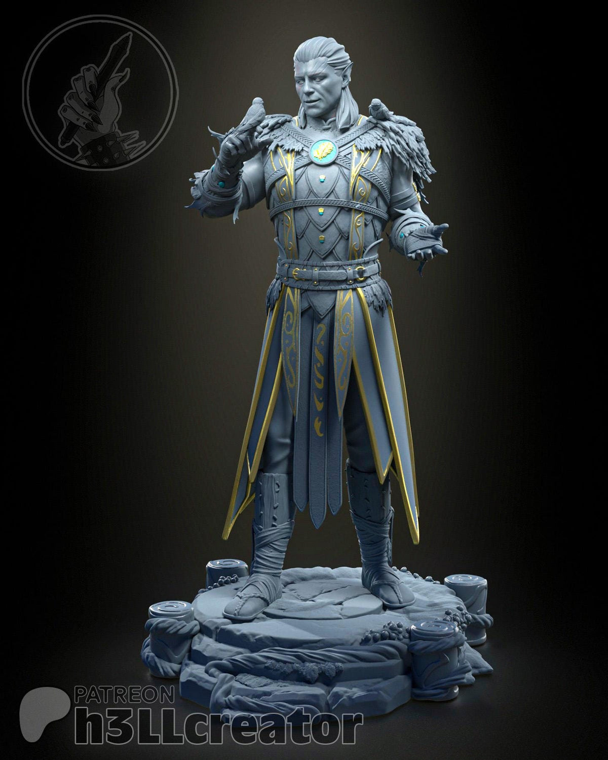 Halsin Figure - Baldur's Gate 3 - resin tabletop miniature front view