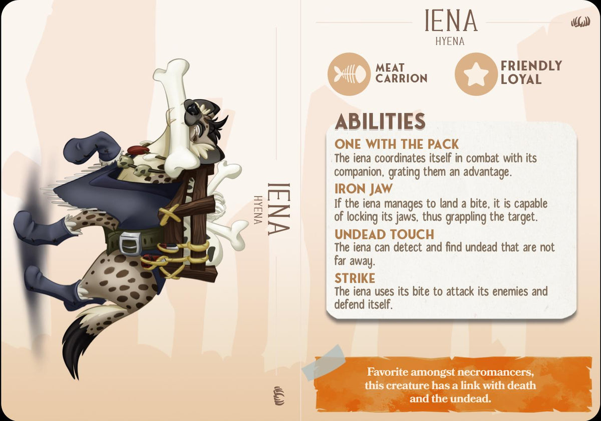 Hyena Animal Companion Miniature - resin tabletop miniature alternate angle