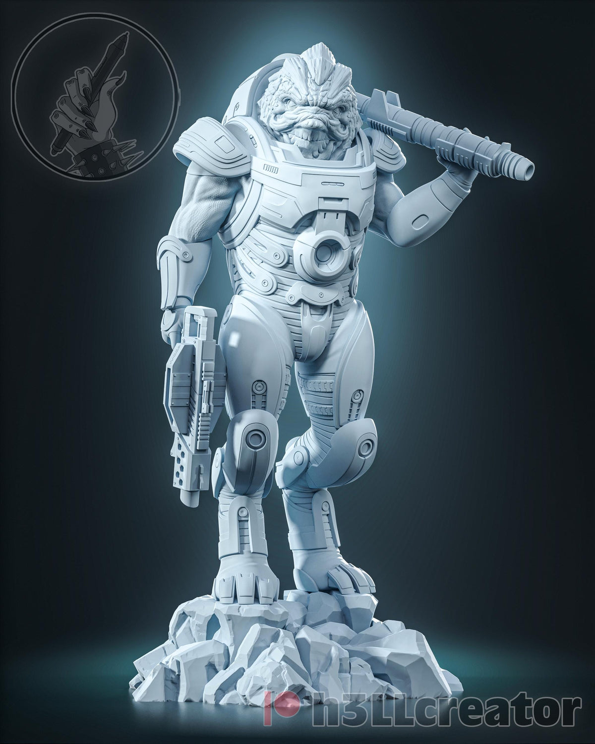 Grunt Figure - Mass Effect - paintable tabletop miniature product view