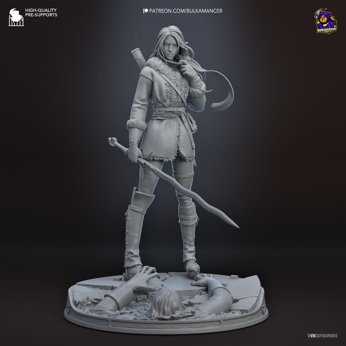 Ciri The Witcher Figure - paintable tabletop miniature product view