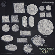 Woodenhorn Clan Bases Set - resin tabletop miniature front view