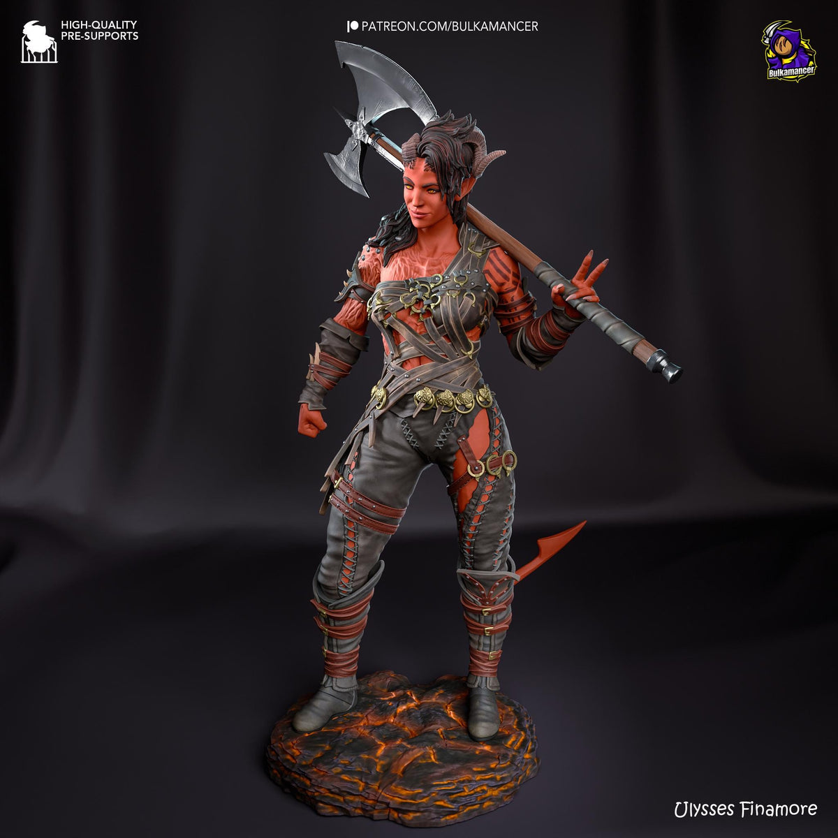 Karlach Figure - Baldur’s Gate 3 - 3D printed miniature detail view