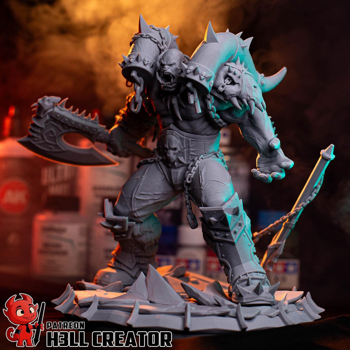 Garrosh Hellscream Figure - World of Warcraft - paintable tabletop miniature product view