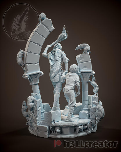 Amicia and Hugo A Plague Tale Figure - paintable tabletop miniature product view