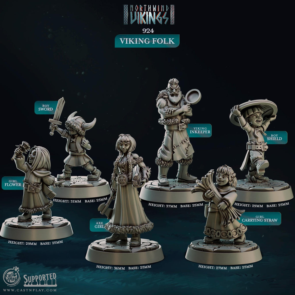 Townsfolk Miniature - resin tabletop miniature front view