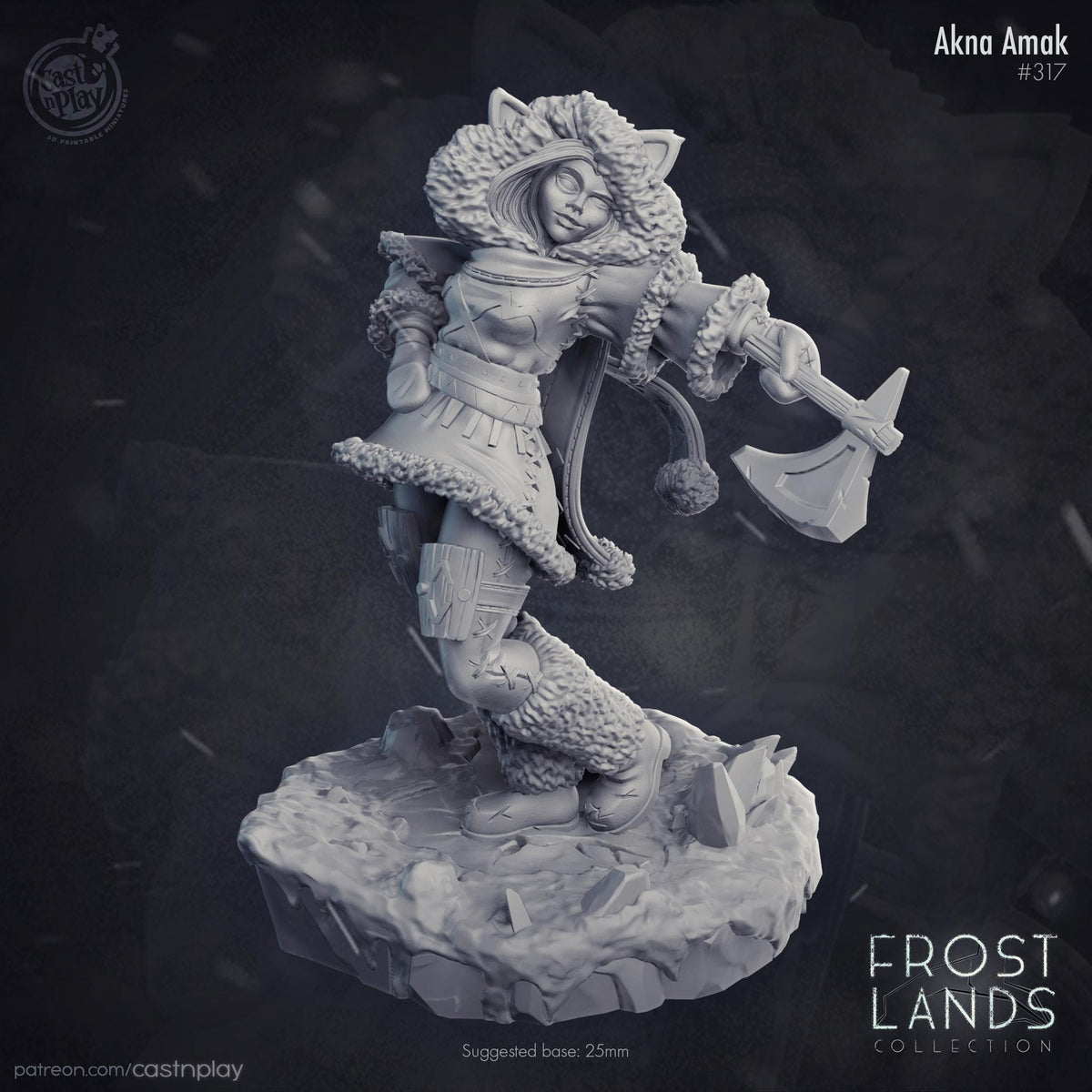 Versatile Human Fighter & Druid Miniature - resin tabletop miniature front view