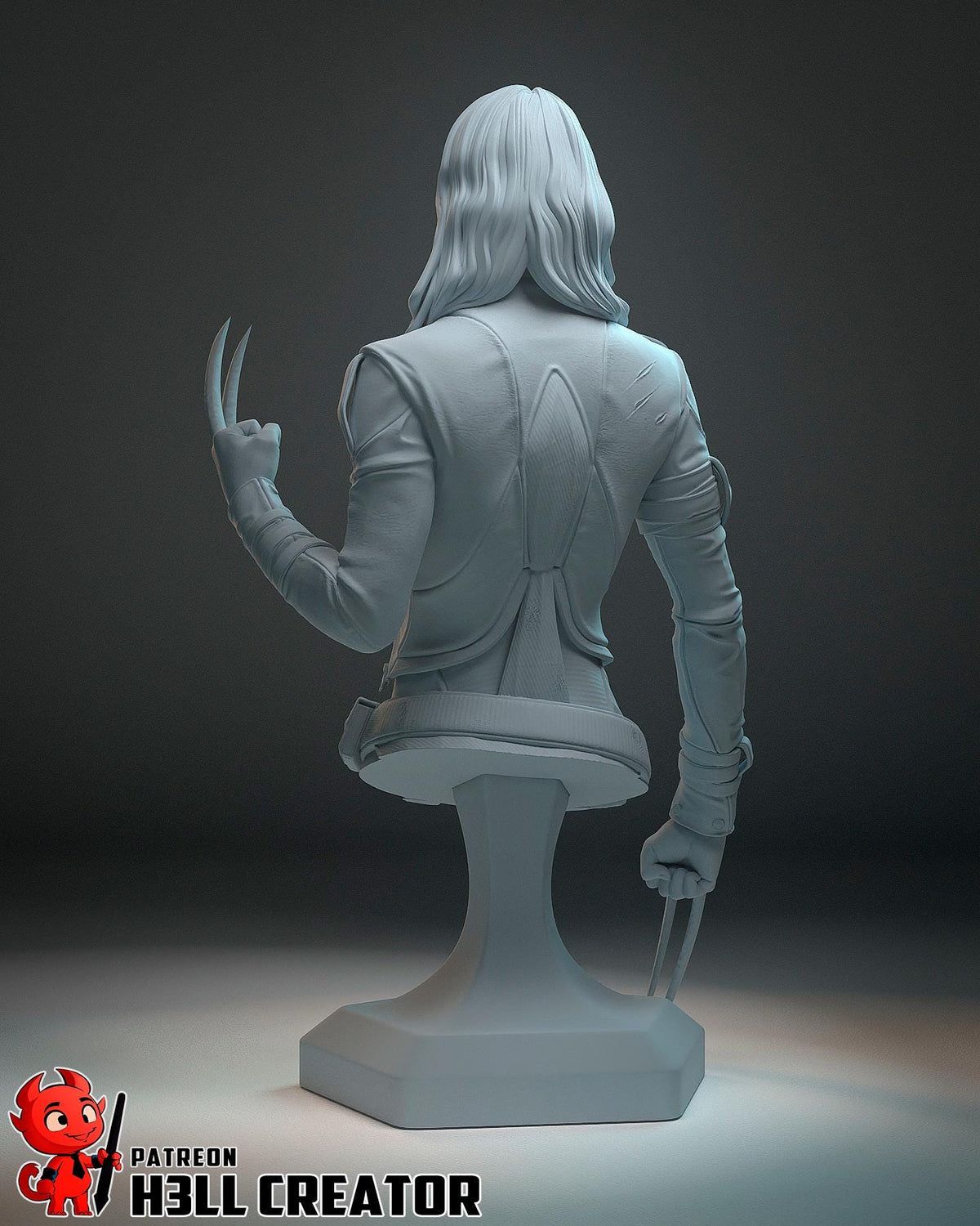 X 23 Bust - 3D printed miniature detail view