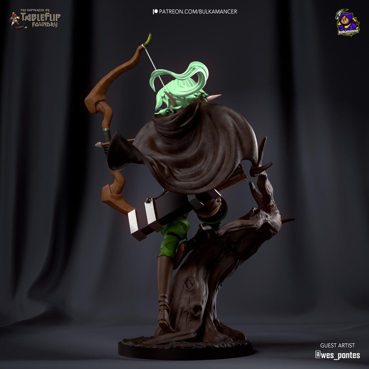 High Elf Archer Figure - Goblin Slayer - 3D printed miniature detail view
