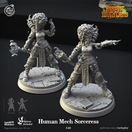 Human Sorcerer Miniature - resin tabletop miniature front view
