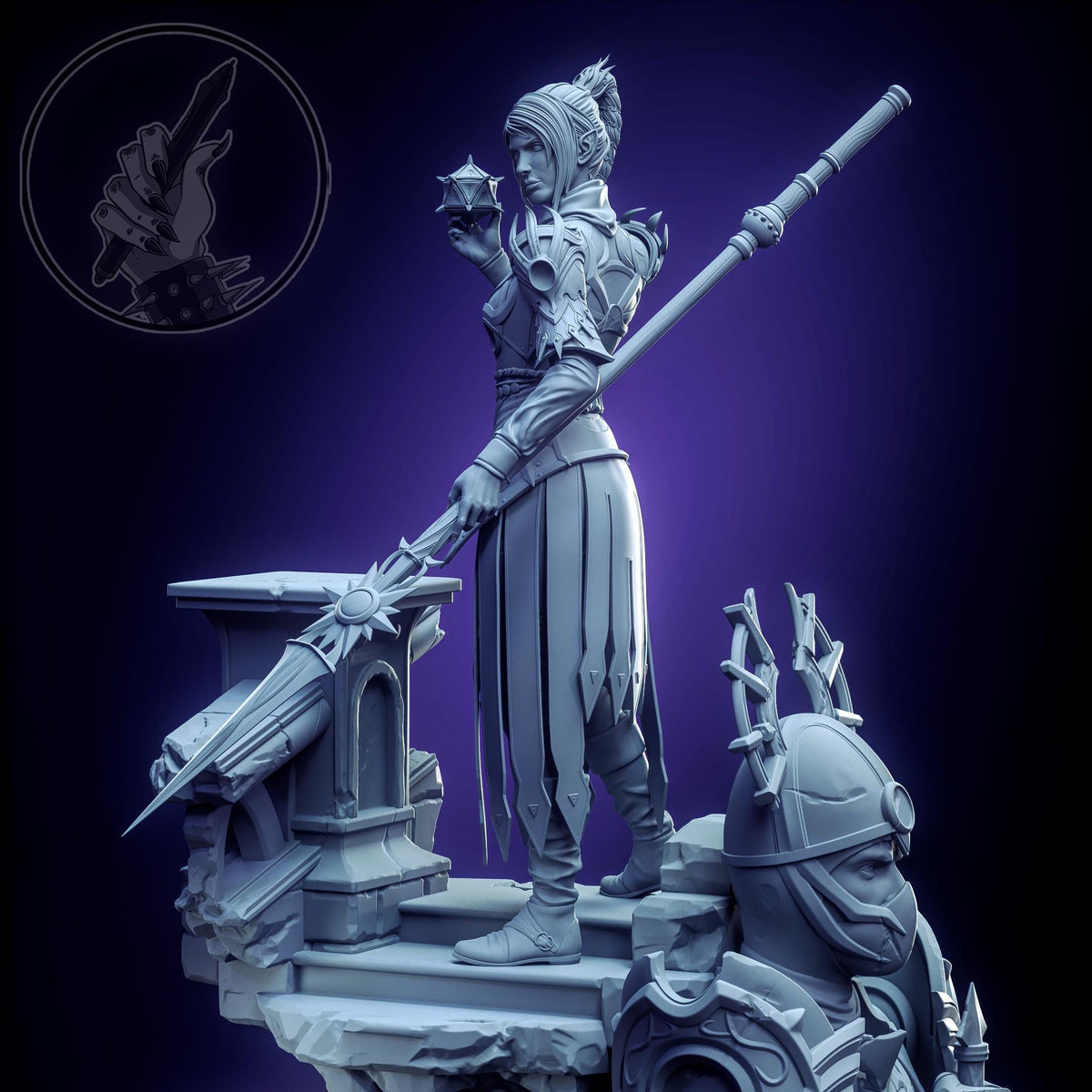 Shadowheart Figure - Baldur's Gate 3 - 3D printed miniature detail view