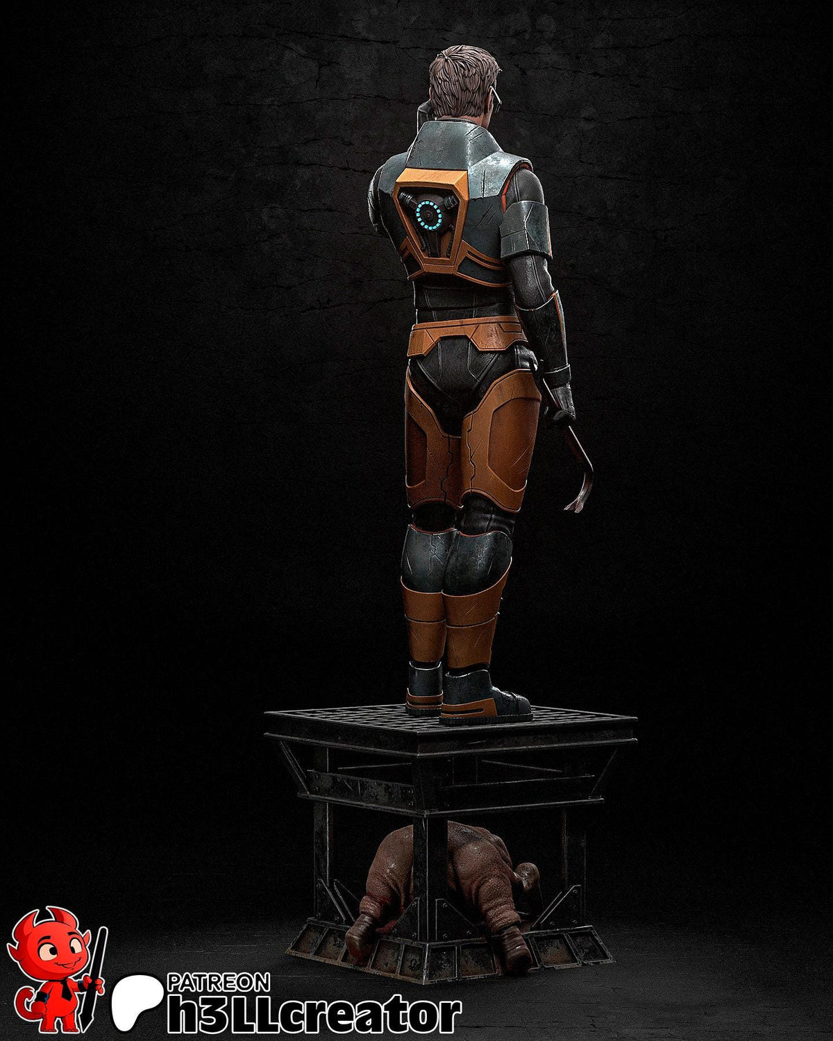 Gordon Freeman Half Life Figure - resin tabletop miniature alternate angle