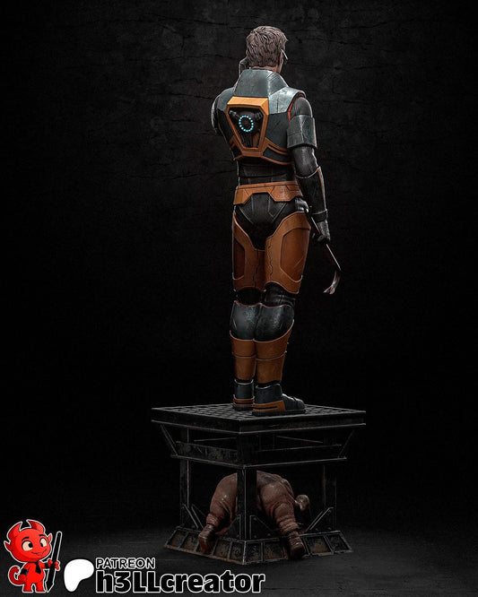Gordon Freeman Half Life Figure - resin tabletop miniature alternate angle