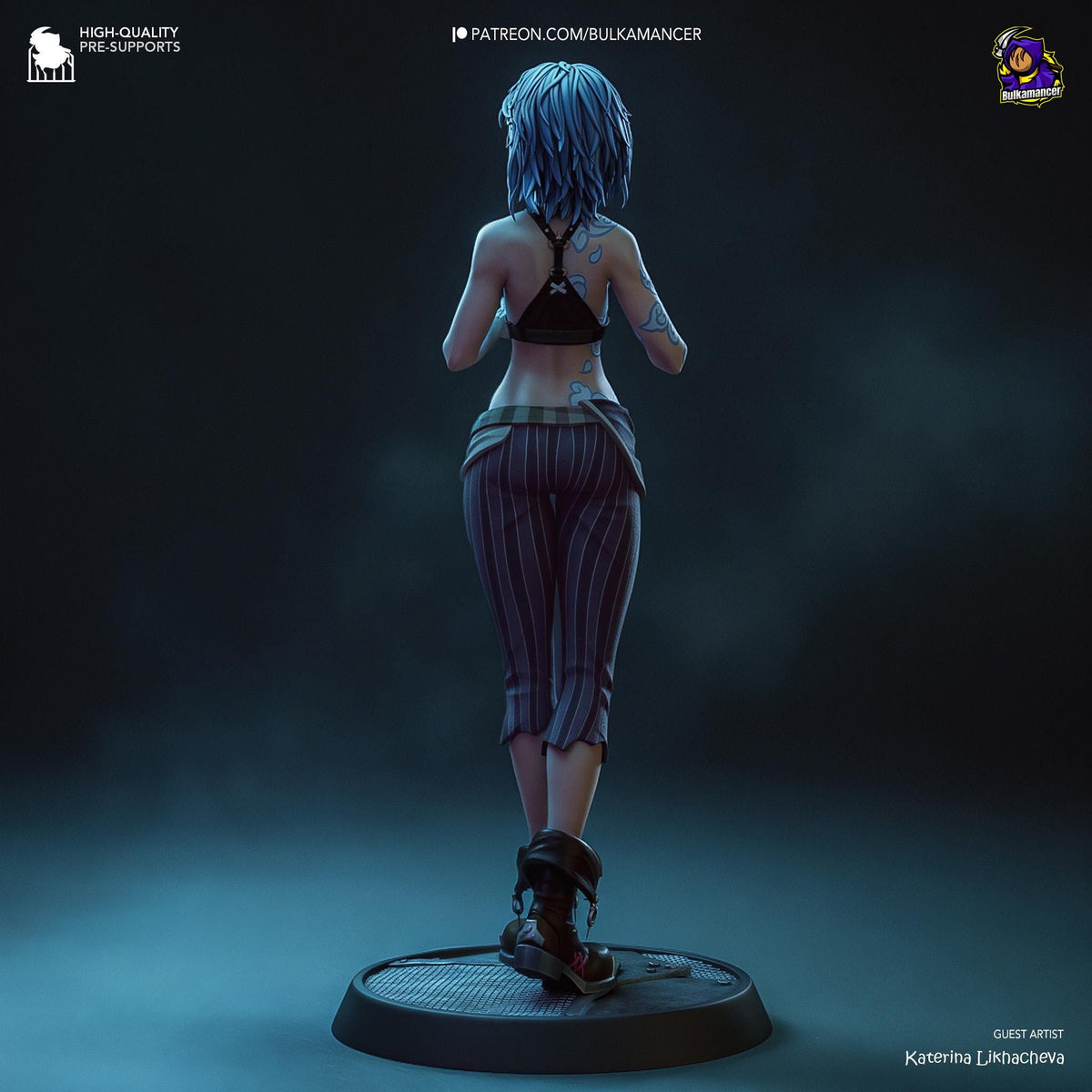 Jinx Broken Figure - Arcane - resin tabletop miniature alternate angle