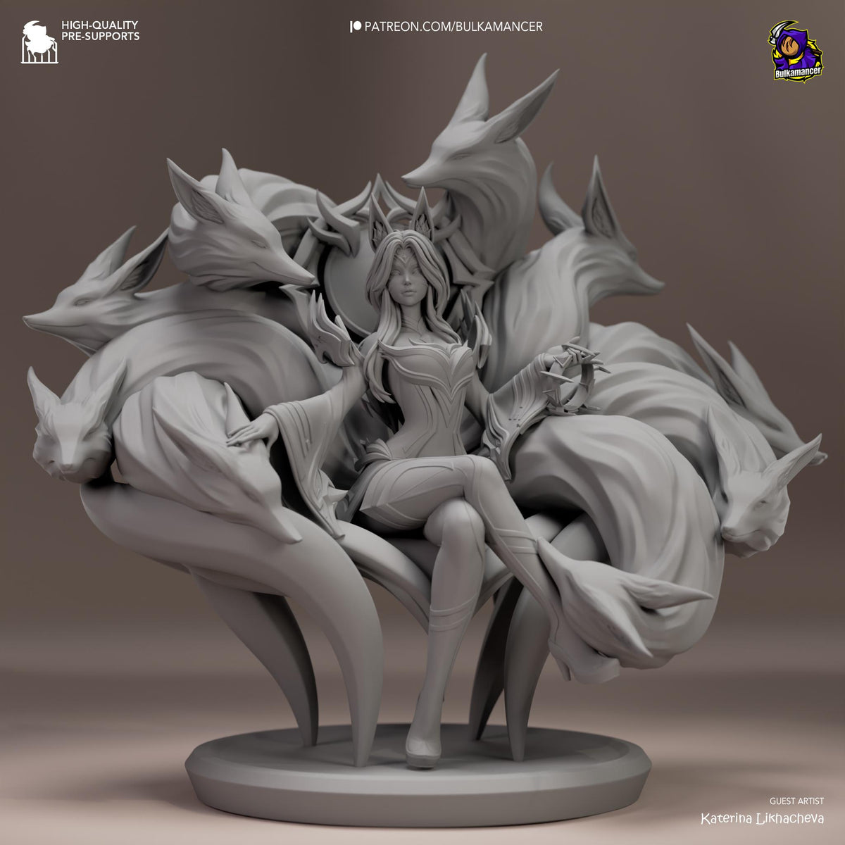 Ahri Figure - League of Legends - 3D printed miniature detail view
