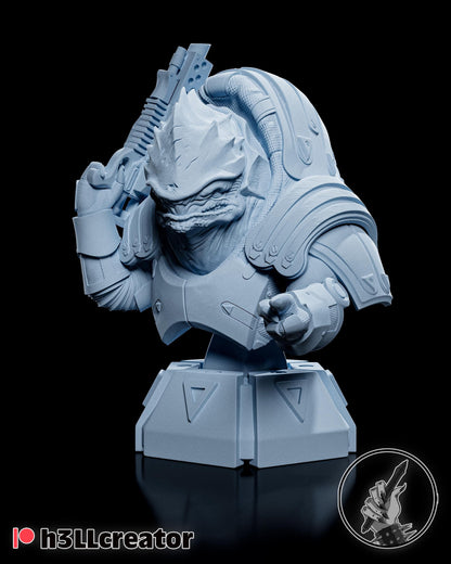 Wrex Bust - Mass Effect - resin tabletop miniature front view