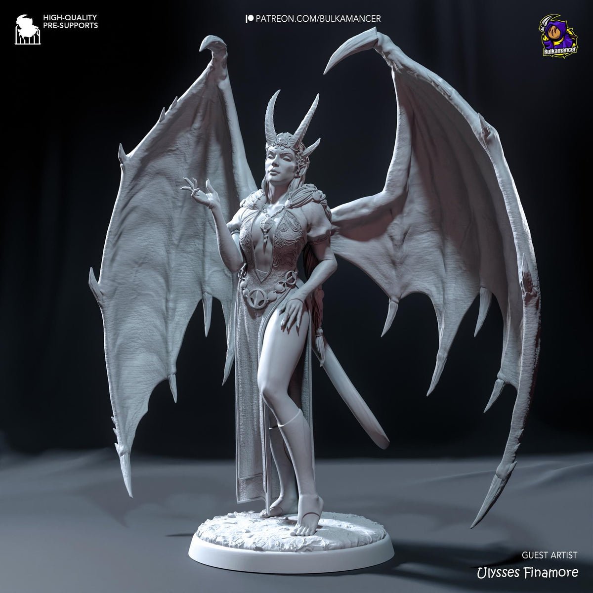 Mizora Figure - Baldur's Gate 3 - paintable tabletop miniature product view