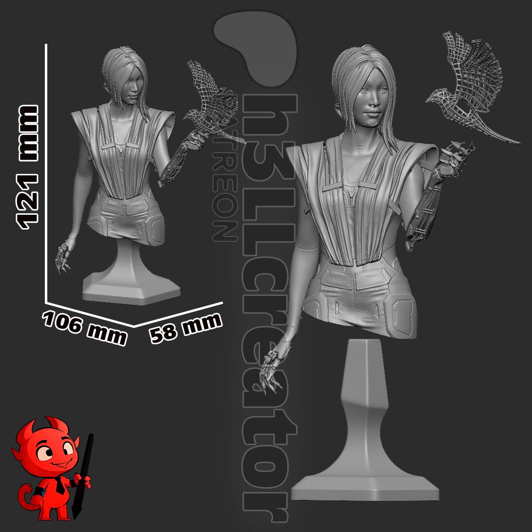 Songbird Bust - paintable tabletop miniature product view