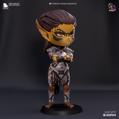 Lae'zel Chibi Figure - Baldur's Gate 3 - resin tabletop miniature alternate angle