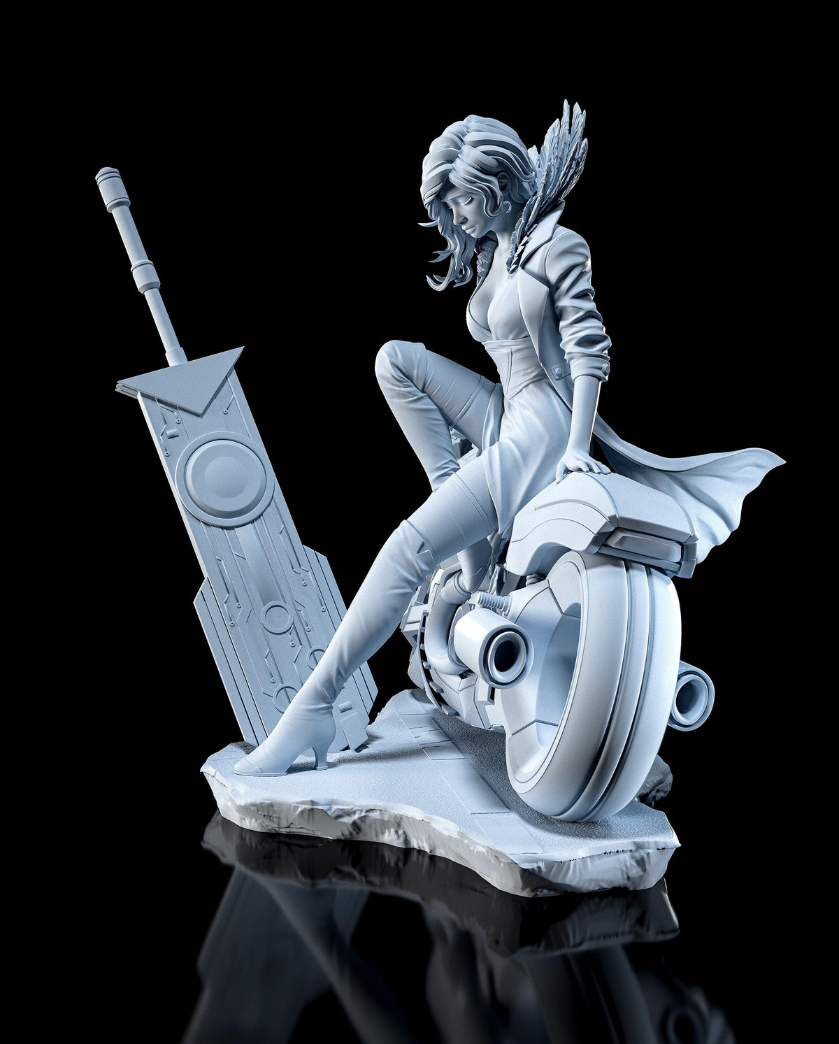 RED Transistor Figure - resin tabletop miniature alternate angle