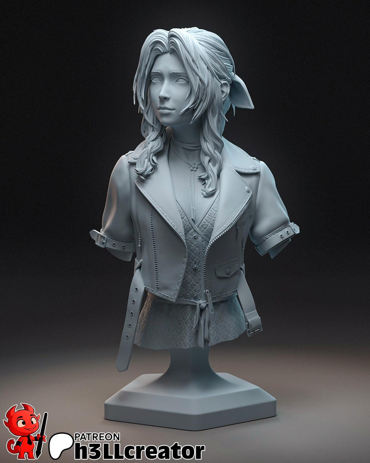 Aerith Bust - Final Fantasy VII - resin tabletop miniature alternate angle