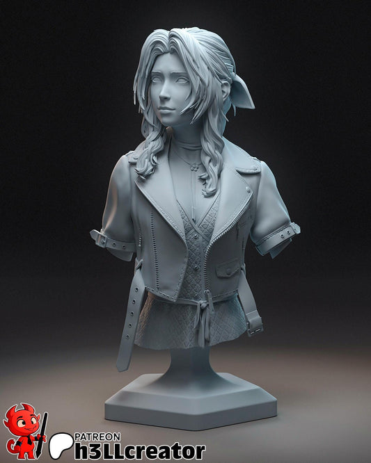Aerith Bust - Final Fantasy VII - resin tabletop miniature alternate angle