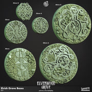 Elvenwood Grove Miniature Bases - resin tabletop miniature front view