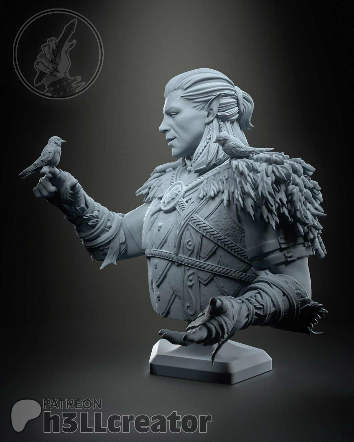 Halsin Bust - Baldur's Gate 3 - 3D printed miniature detail view