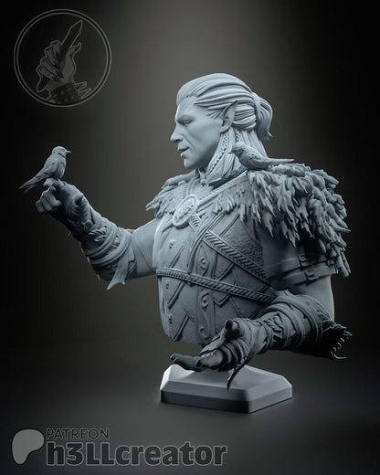 Halsin Bust - Baldur's Gate 3 - 3D printed miniature detail view