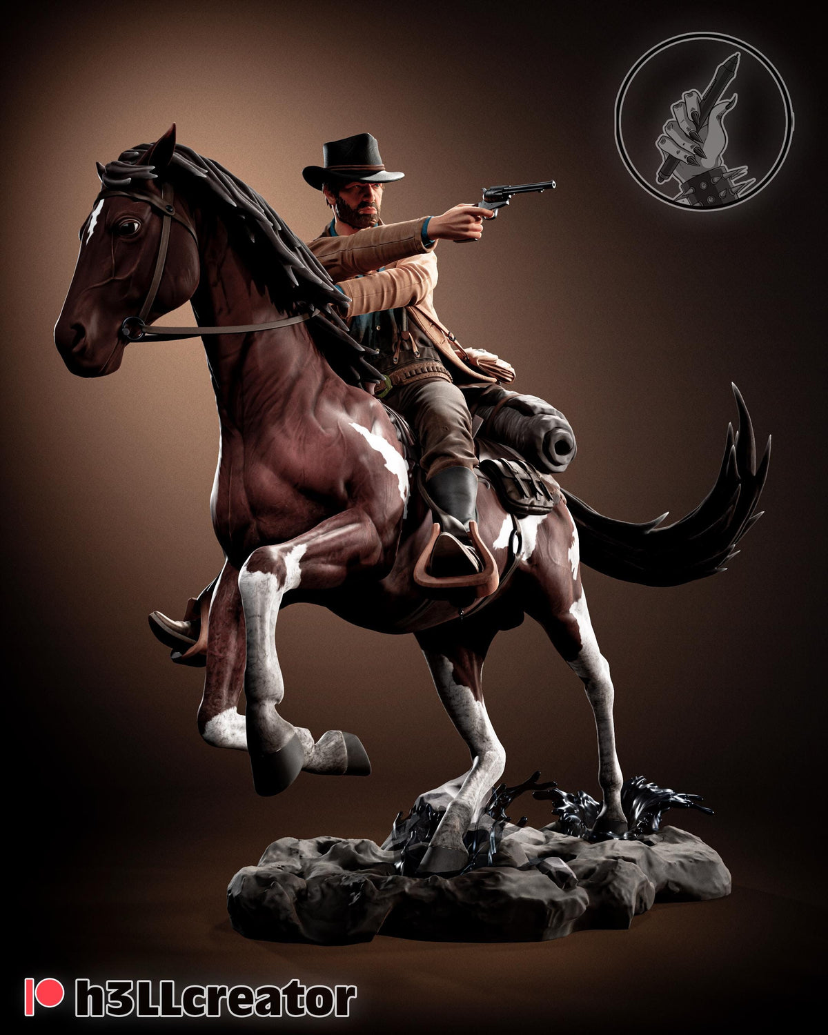Arthur Morgan RDR2 Figure - resin tabletop miniature front view