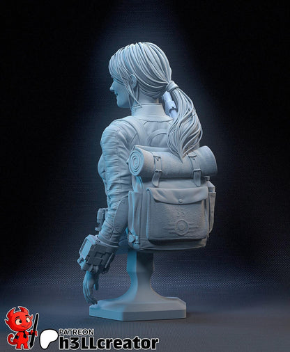 Lucy MacLean TV Character Fallout Bust - resin tabletop miniature alternate angle