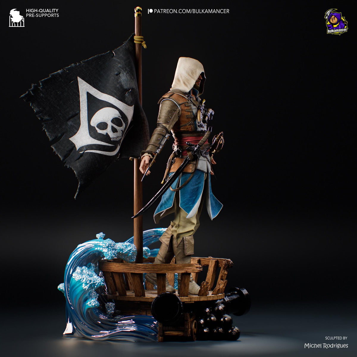 Edward Kenway Assassin's Creed Black Flag Figure - resin tabletop miniature alternate angle