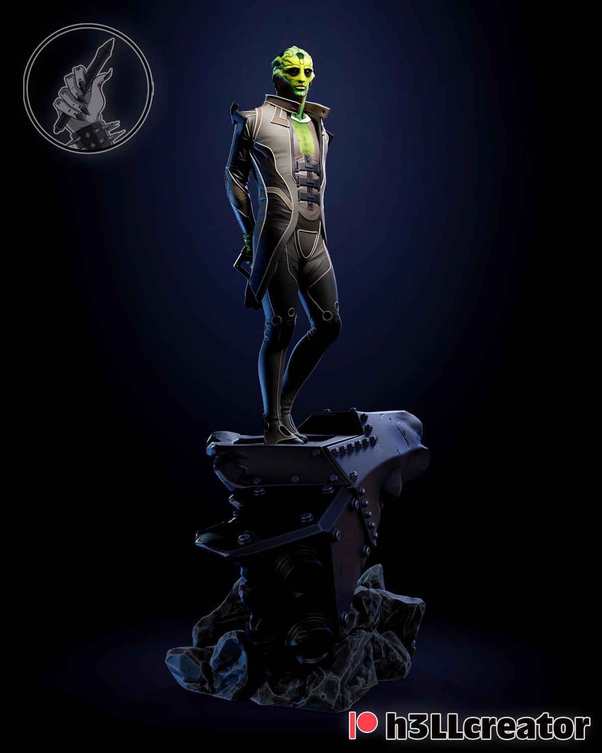 Thane Krios Figure - Mass Effect - resin tabletop miniature front view