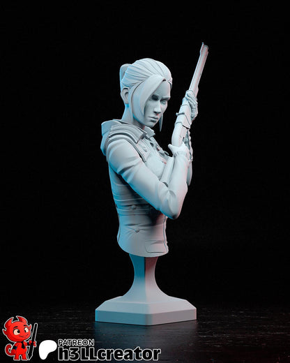 Caitlyn Bust - Arcane - 3D printed miniature detail view