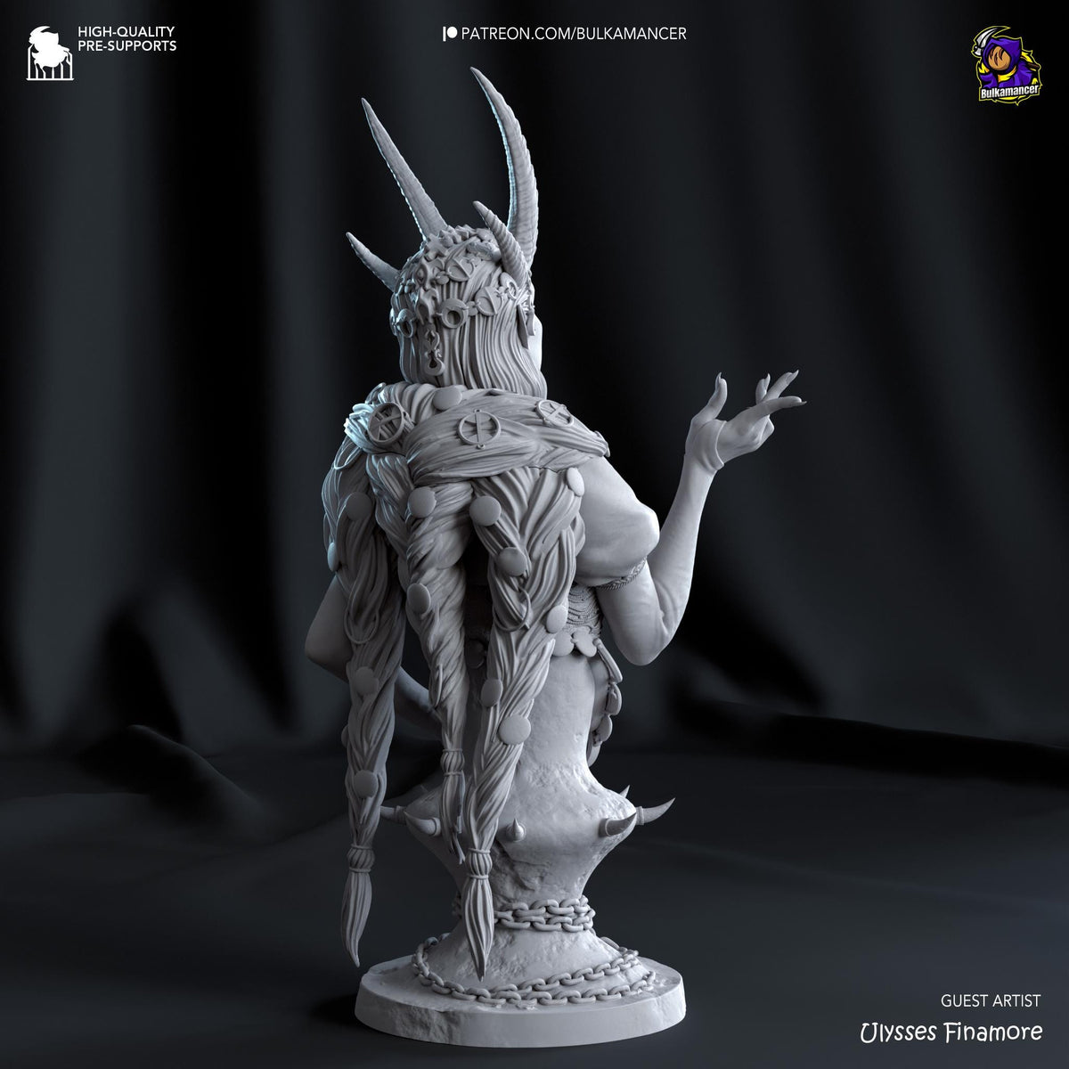 Mizora Bust - Baldur's Gate 3 - paintable tabletop miniature product view