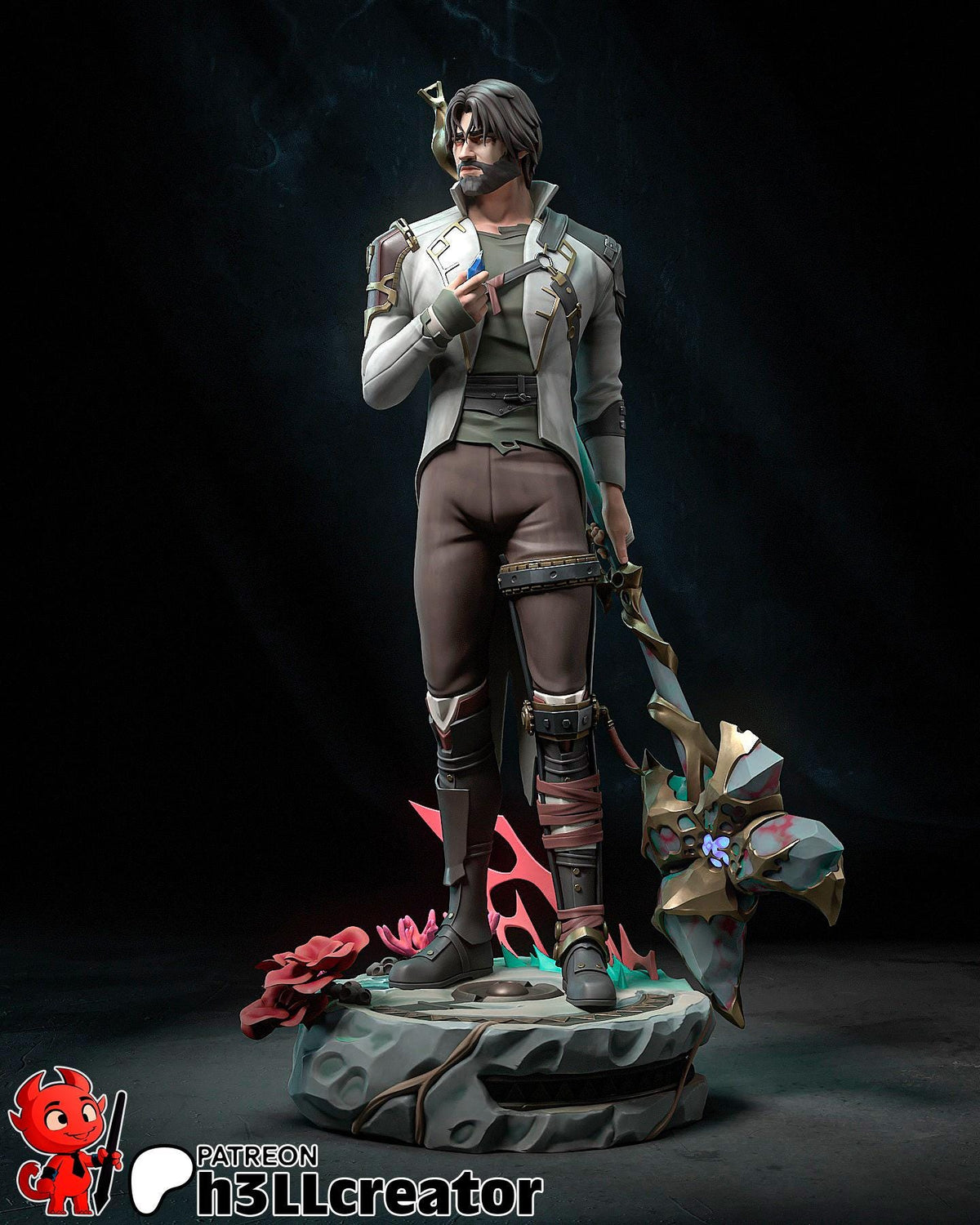 Jayce Figure - Arcane - resin tabletop miniature front view