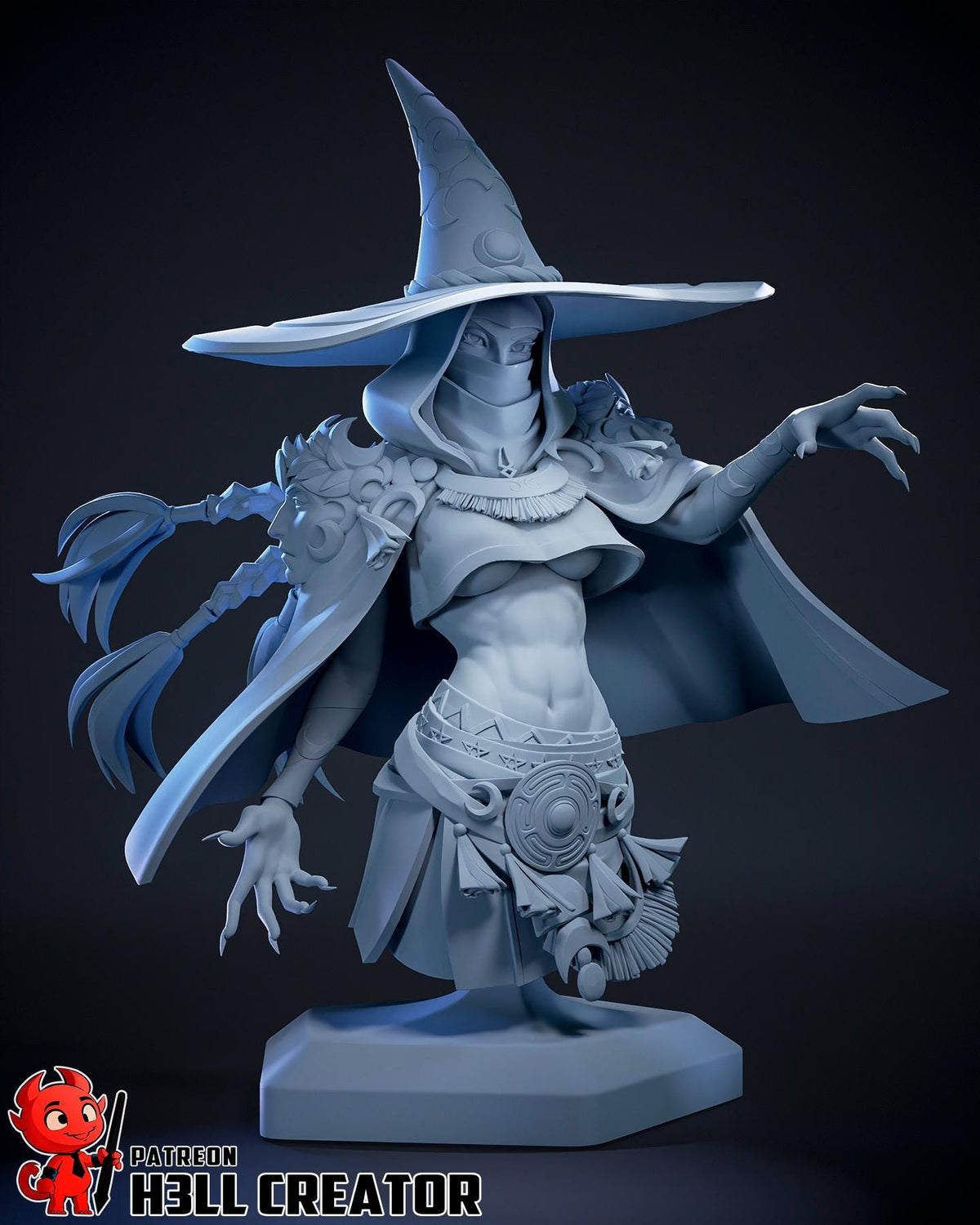 Hecate 2 Bust - Hades - resin tabletop miniature front view