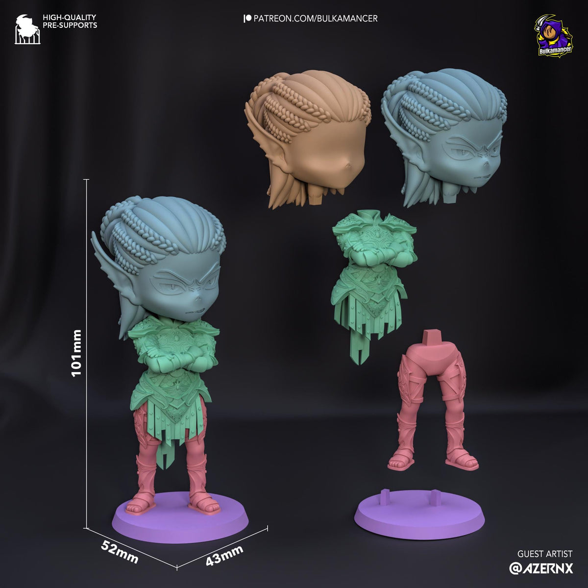 Lae'zel Chibi Figure - Baldur's Gate 3 - resin miniature view 8