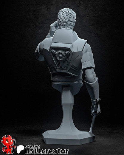 Gordon Freeman Half Life Bust - 3D printed miniature detail view
