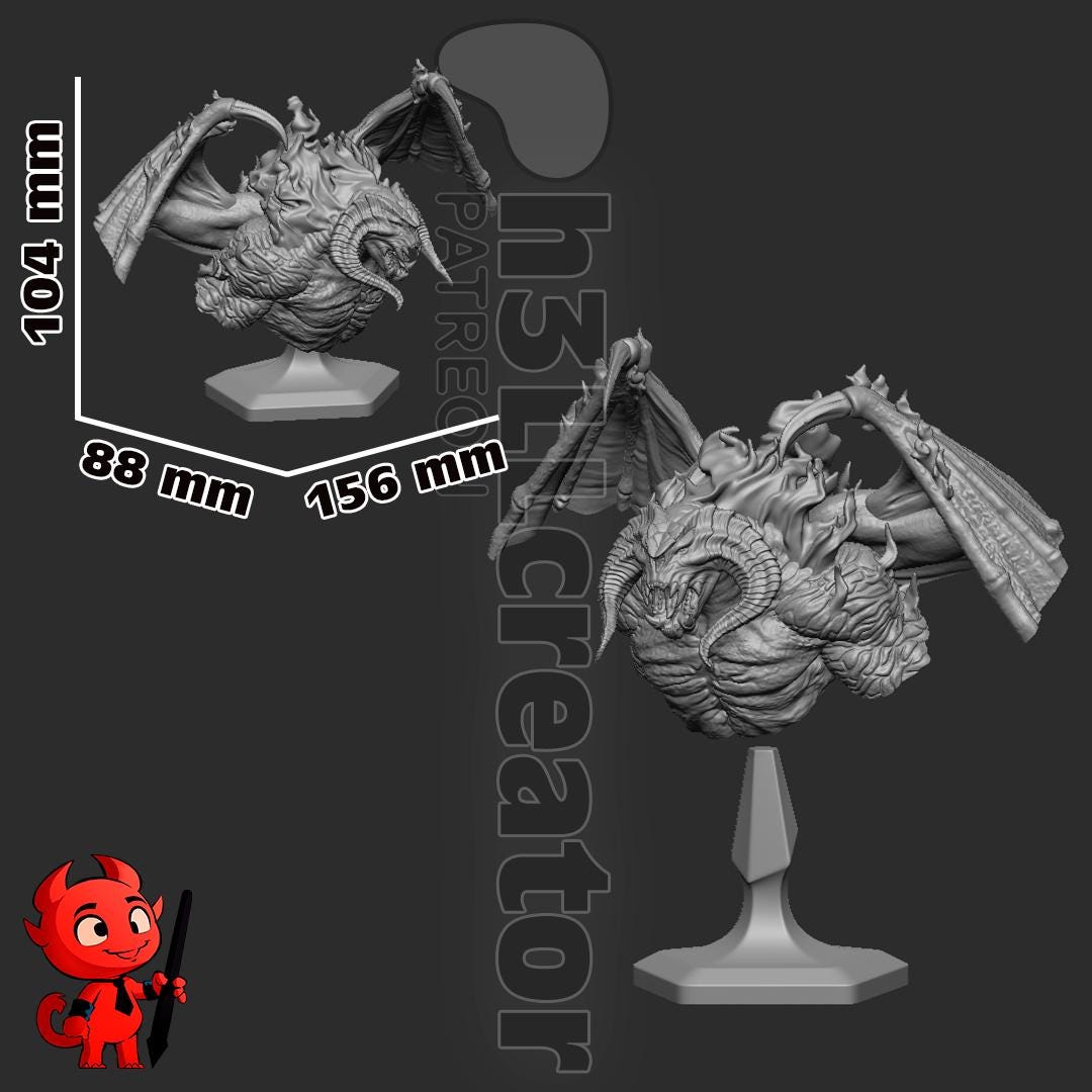 Balrog Bust - The Lord of the Rings - paintable tabletop miniature product view