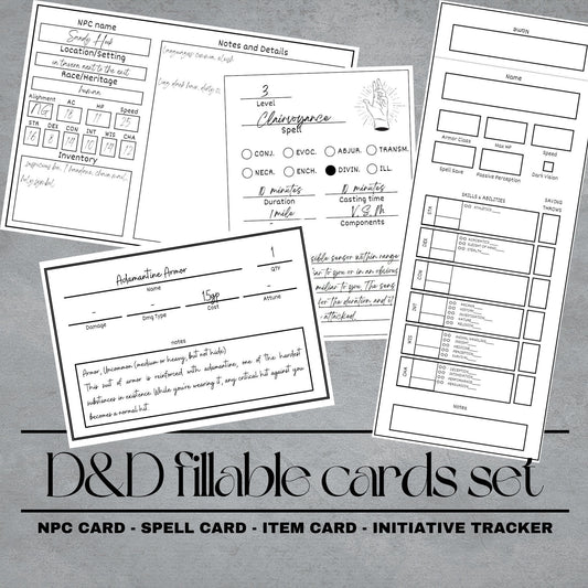 Fillable Cards Set - digital download preview