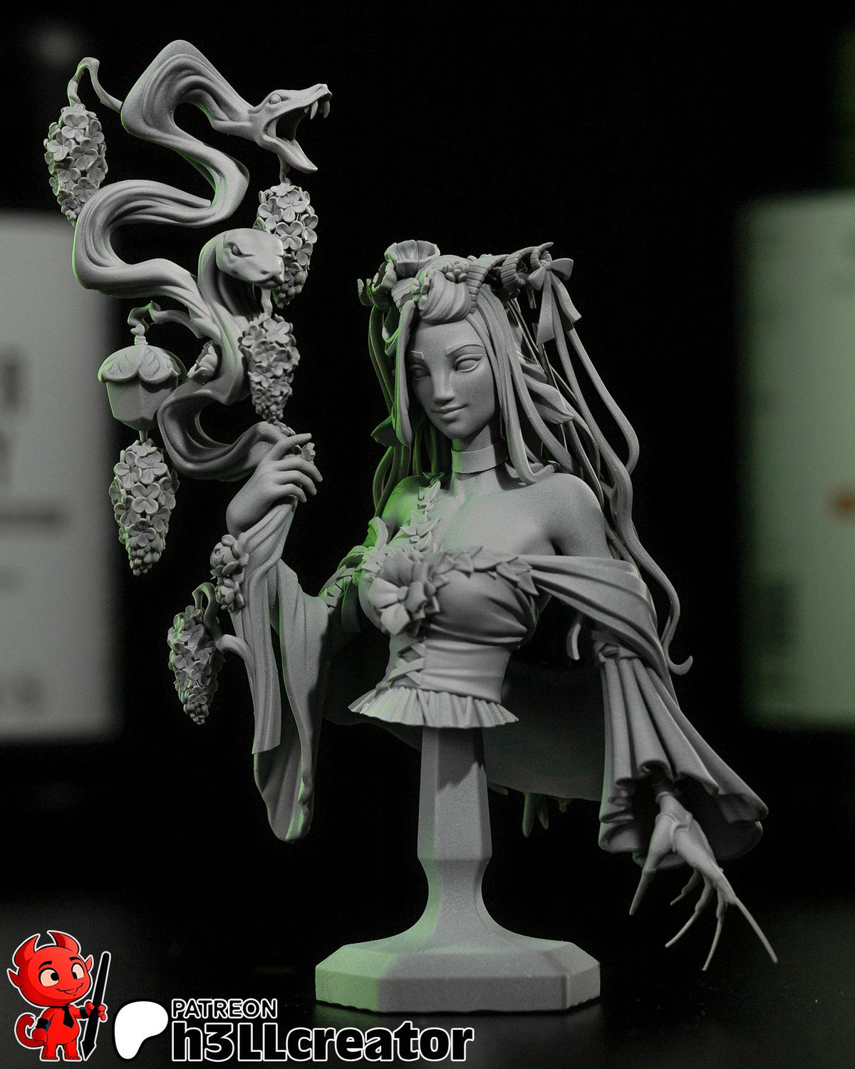 Fearne Bust - resin tabletop miniature front view