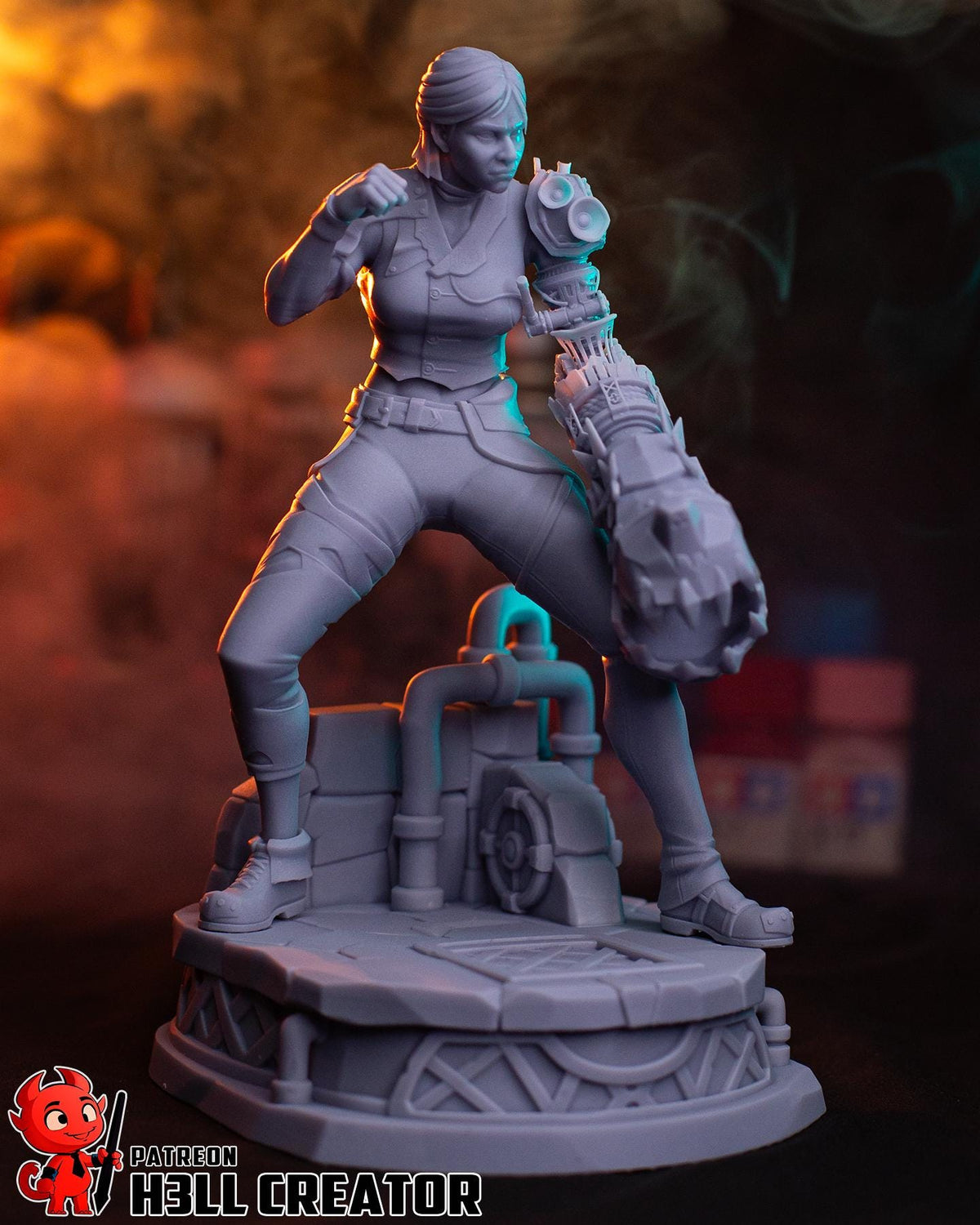 Sevika Figure - Arcane - resin tabletop miniature alternate angle