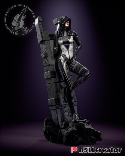 Kasumi Figure - Mass Effect - resin tabletop miniature front view