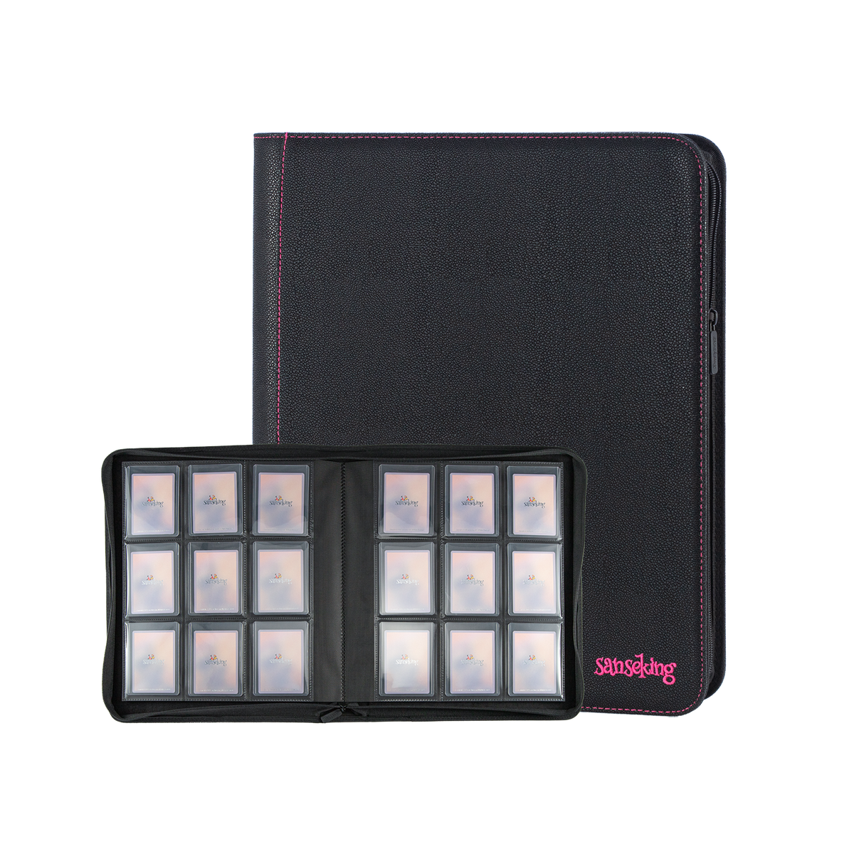 Sanseking 9-Pocket PU Zipper Toploader Binder - Black - official Sanseking product image