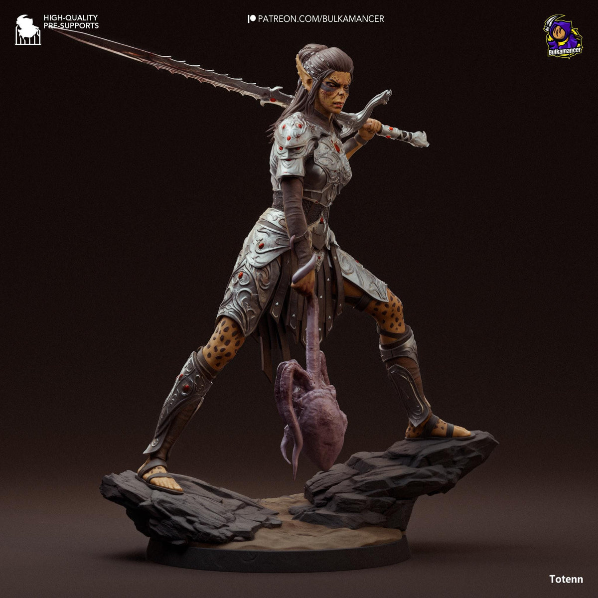 Lae'zel Figure - Baldur's Gate 3 - resin tabletop miniature alternate angle