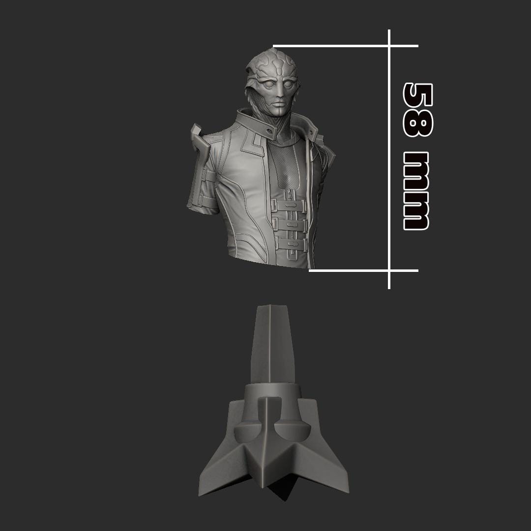 Thane Krios Bust - Mass Effect - resin tabletop miniature alternate angle