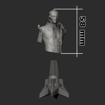 Thane Krios Bust - Mass Effect - resin tabletop miniature alternate angle