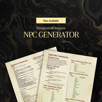 NPC Generator - digital download preview