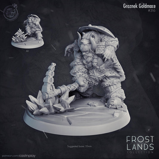 Dwarf Barbarian & Fighter Miniature - resin tabletop miniature front view